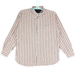 Tommy Hilfiger Men's Long Sleeve Buttons Striped Multicolor Shirt Size XXL